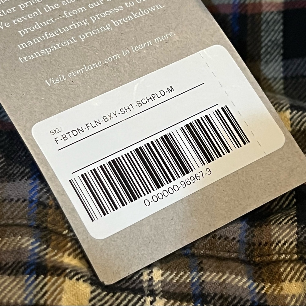 Everlane Oversized Plaid Boxy Flannel Shirt Size Medium New - Picture 11 of 12